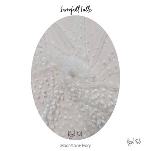 NEW SNOWFALL Sequin Tulle Veil Fabric Sample Ivory & Silver CUSTOM Veils Available Lovingly Handmade in Australia image 7