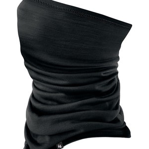 100% Merino Wolle Snood Halswärmer Schlauchschal Schwarz