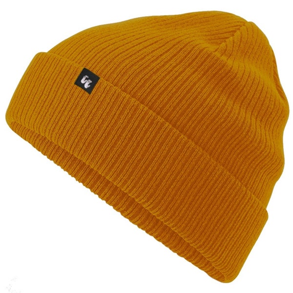 100% Organic Cotton Beanie Hat - Mustard Colour Winter hat