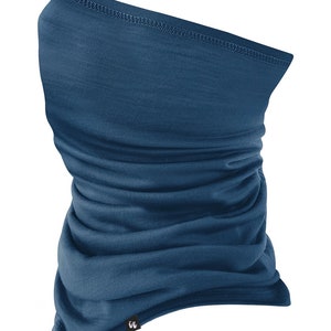 100% Merino Wolle Snood Halswärmer Schlauchschal Blau