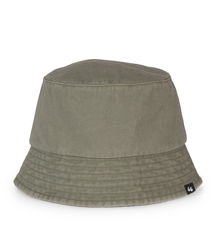Sombrero de pescador descolorido 100 % algodón orgánico - Verde caqui