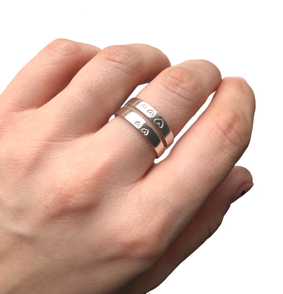 Matching Friendship Rings Best Friend Gifts Silver Heart Etsy UK