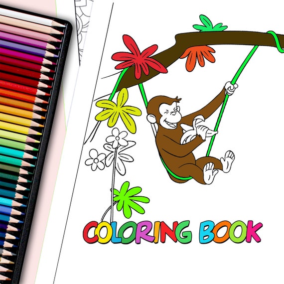 35 Curious George Coloring Pages for Kids Best Gift for - Etsy