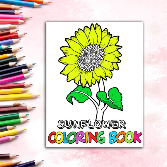 40 Pages Flower coloring pages for kids Best gift for