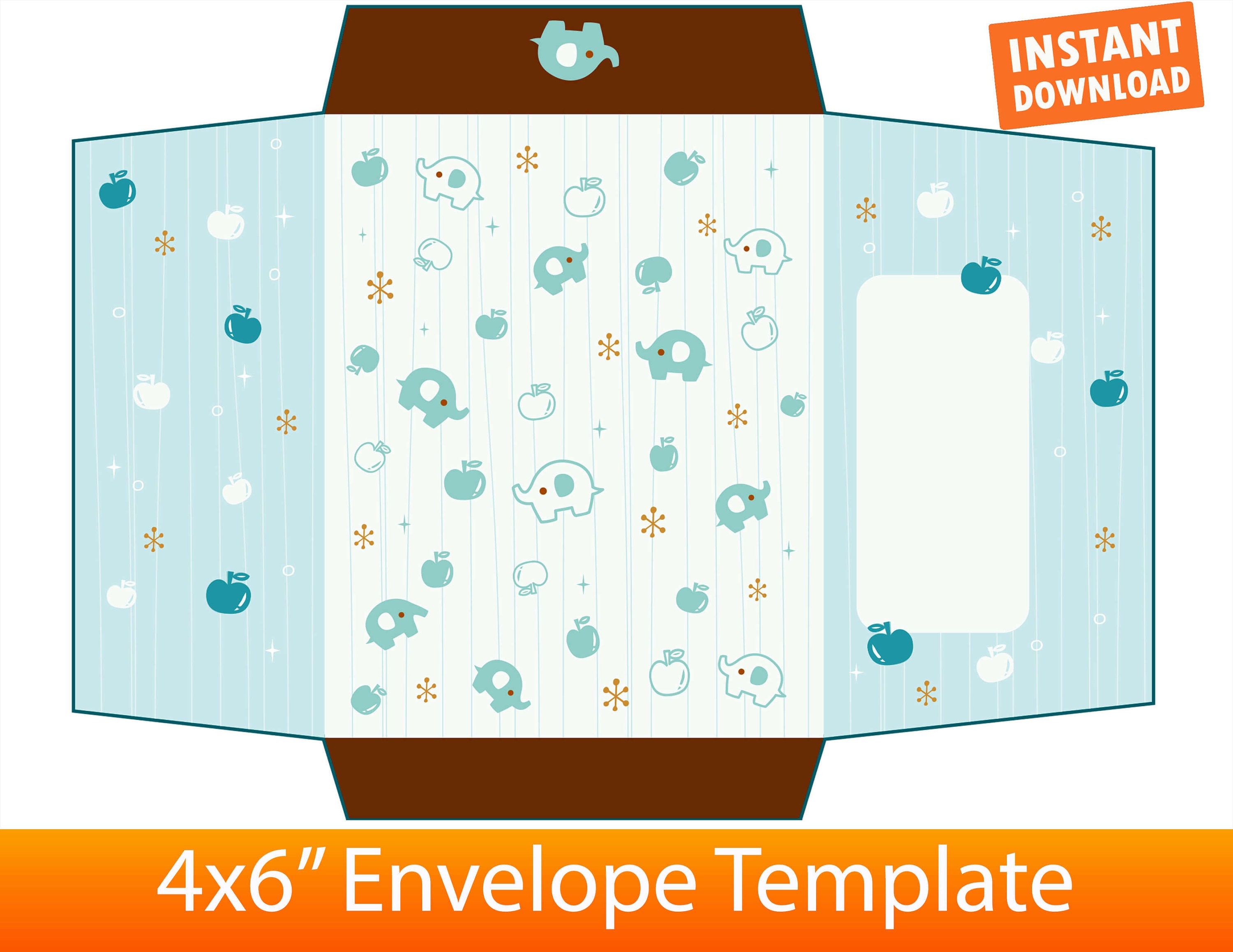 Envelope Template 4x6 DIY Envelope Pattern For Baby Shower Etsy