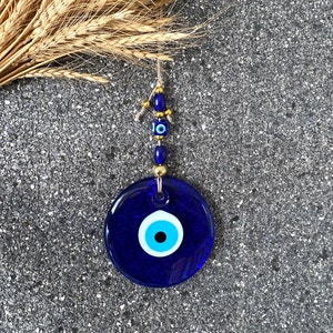Evil Eye Wall Decor, Glass Window Hanging, Evil Eye Home Decoration, Blue Evil Eye Bead, Greek Wall Art, Bohemian Decor, Nazar Boncuk