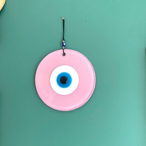 Evil Eye Home Decor, Wall Hanging, House Protection, Talisman, Housewarming Gift idea, Valentines Day Gift, Pink Wall Art, Baby Shower Favor