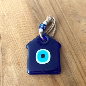Evil Eye Home Decor, Glass Wall Hanging, House Protection, Bohemian Decoration, Greek Wall Art, New Home Gift, Nazar Boncuk, Good Luck Charm