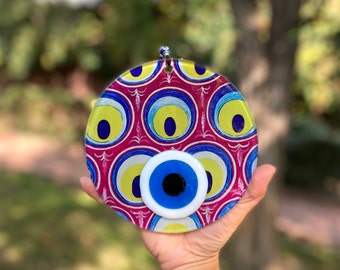 Handgemachte Glas Evil Eye Wandbehang: Türkisch Nazar Boncuk Amulett