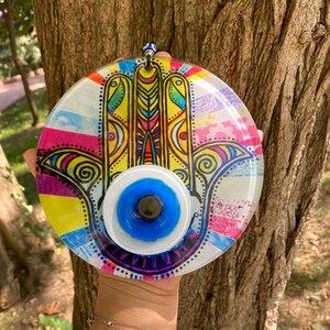 Evil Eye Hamsa Wall Hanging: Greek Home Protection Amulet