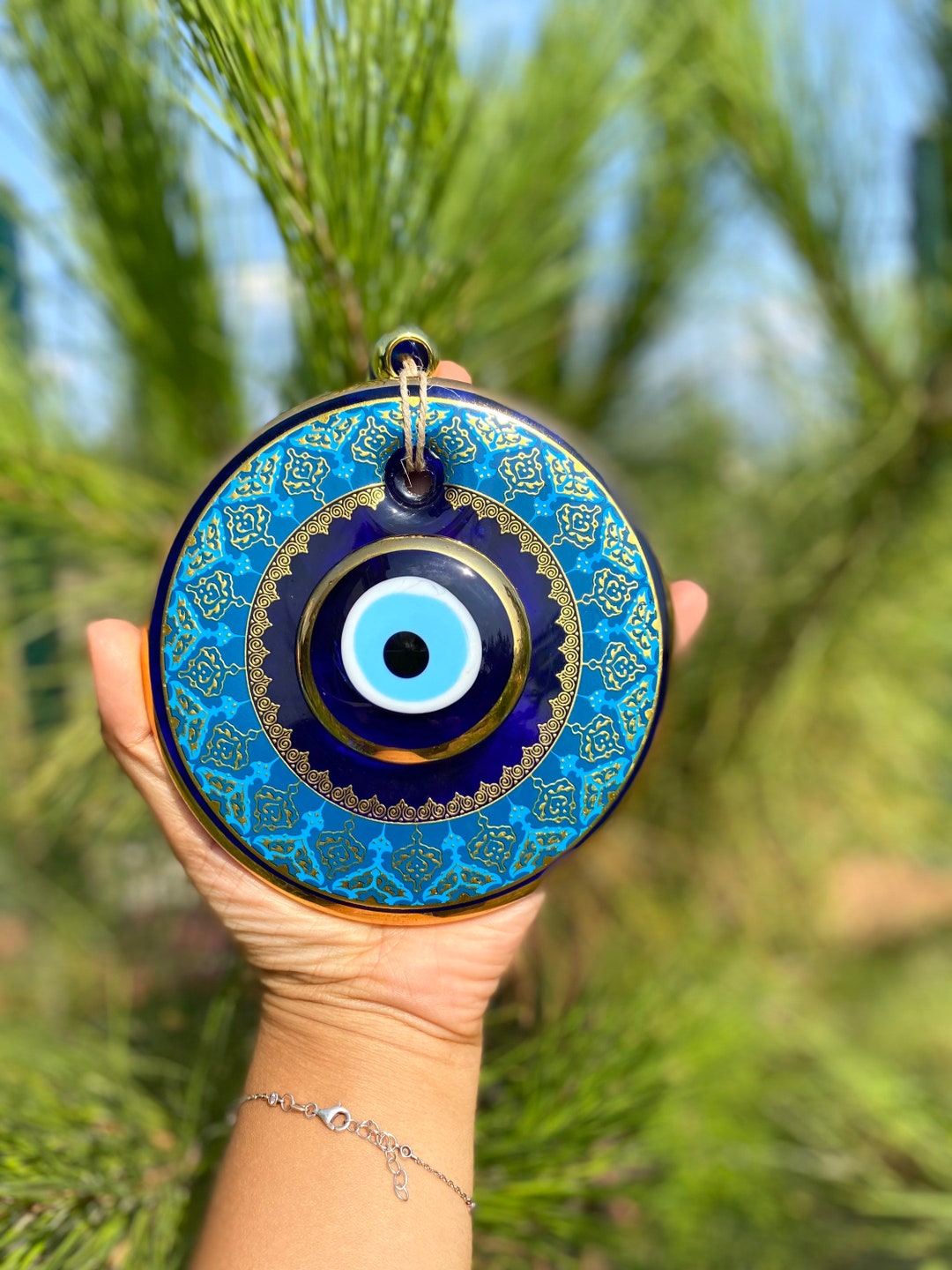 Evil Eye Wall Decor, Glass Window Hanging, Evil Eye Home Decoration