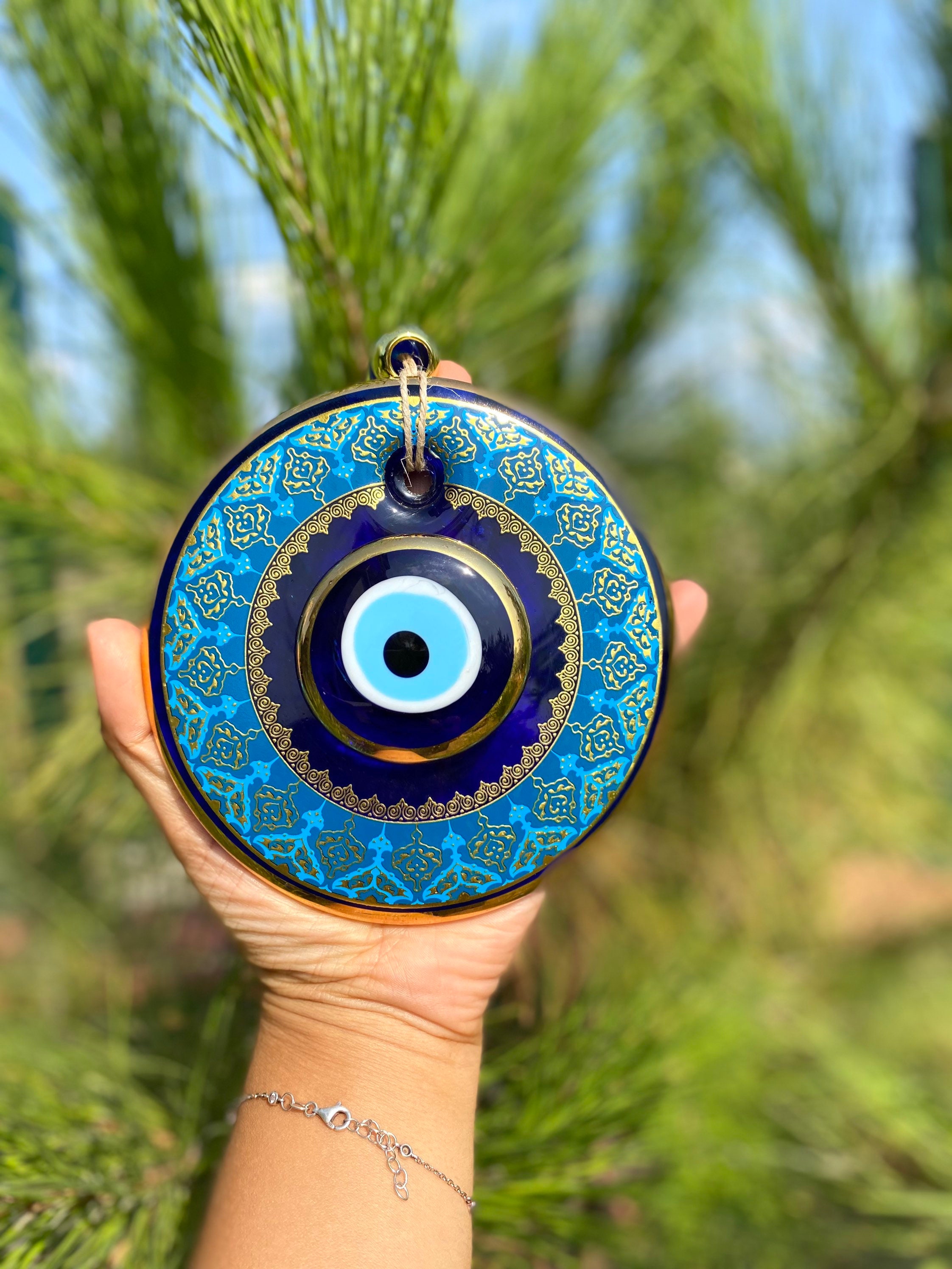 Turkish Evil Eye Glass Greek Mati Eye Nazar Amulet Protection Good Luck  100% Authentic Handmade Home Decor Car Hanging -  Denmark