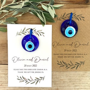 Hochzeit im Herbsteinladungen, Evil Eye Gastgeschenke für Gäste, Massengeschenke, personalisierte Dankeskarten, Herbsthochzeit einladen, griechisches Gefallen