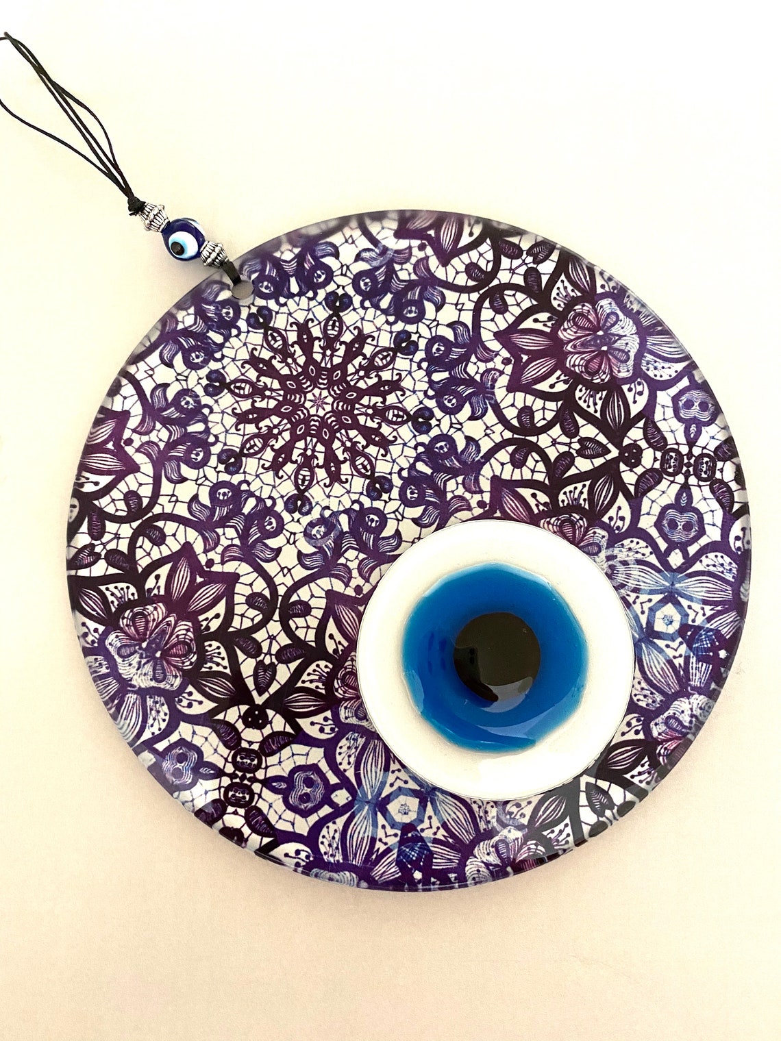 Evil Eye Wall Decor Evil Eye Home Decor Purple Glass Evil Etsy