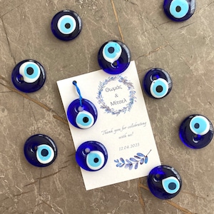 Cadeaux de mariage grec, Cadeaux mauvais œil, Cadeau de fête, Cadeau de douche nuptiale, Cadeaux en gros pour les invités, Carte de remerciement personnalisée, Faire-part bleu