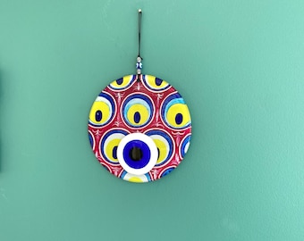 Rosa Glas Evil Eye Wandbehang: Türkische Wohnkultur