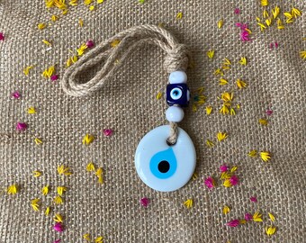 Macrame Wall Hanging with Evil Eye Bead, Greek Evil Eye, Evil Eye Wall Decor, Home Decoration, Unique Wedding Favor, Turkish Protection
