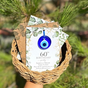 Evil Eye Geburtstagsgeschenke, personalisierte Dankeskarten, Schutzgeschenke, Glücksbringer, Babypartybevorzugung, Taufbevorzugung, Hochzeitsgeschenke