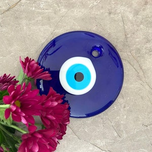 Evil Eye Home Decoratie - Nazar Boncuk - Griekse Gunst - Bescherming Amulet - Blauw Glas Charme - Spirituele Wall Art - Unieke Evil Eye Ornament