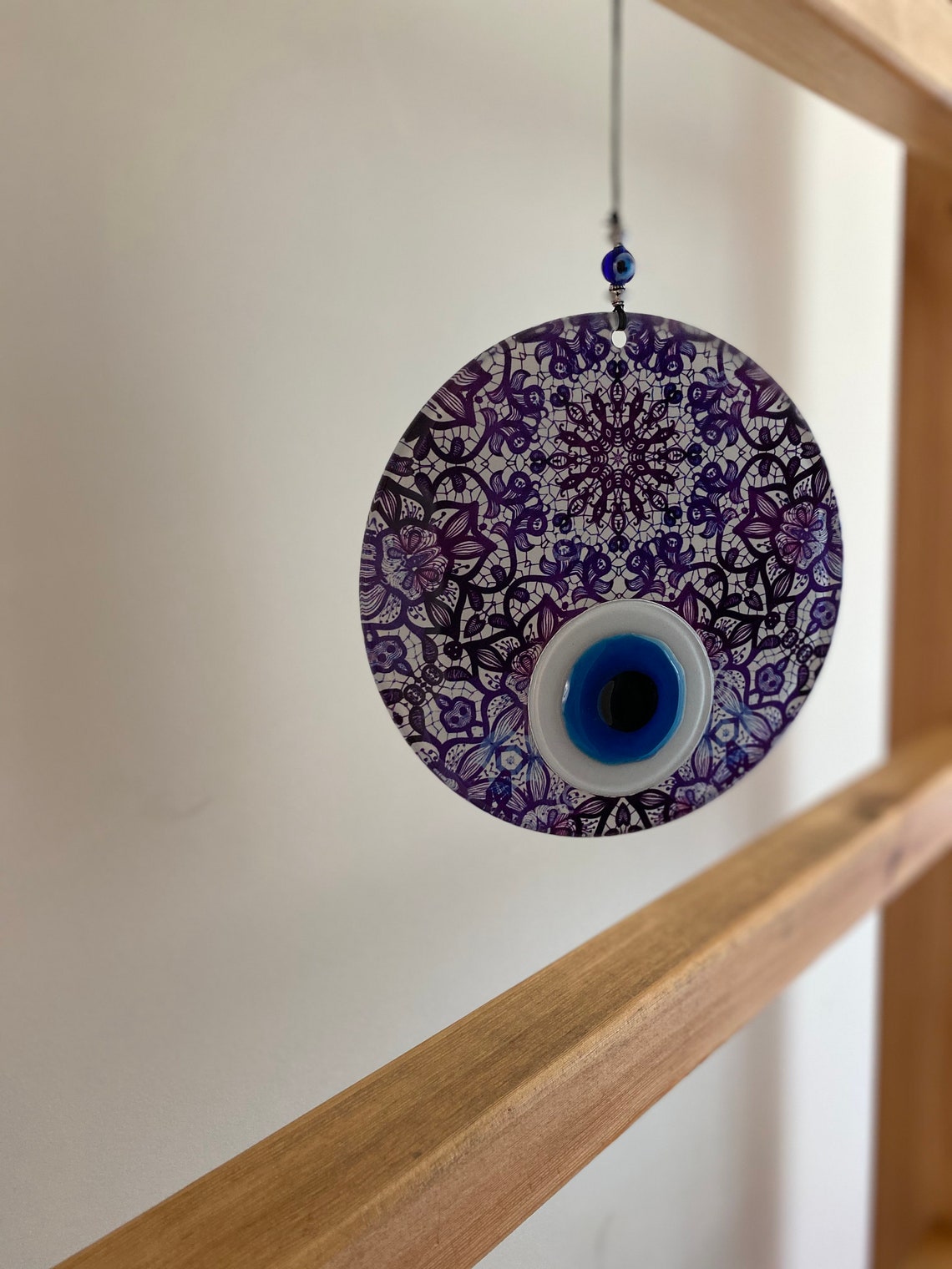 Evil Eye Wall Decor Evil Eye Home Decor Purple Glass Evil Etsy