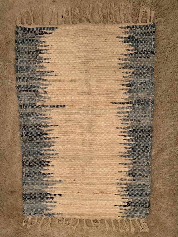 Home & Living Denim Blue Tones And White Cotton Rug Floor & Rugs etna