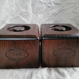 Set Coffee and Tea Canisters Kitchen Container coffee beans and tea storage vintage