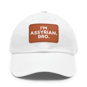 ASSYRIAN Hat with Leather Patch, Funny, Translation, Mens Hat, Womens Hat