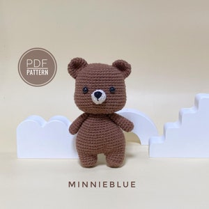 Crochet bear pattern PDF - ENGLISH amigurumi teddy bear pattern - Bear amigurumi crochet pattern - Easy crochet soft toy pattern