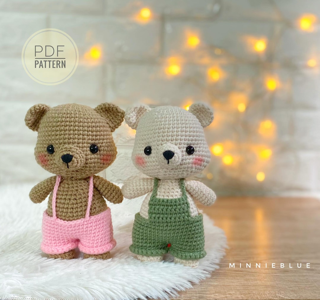 あみぐるみ編み図 - かわいいクマの編み図、動物編み図（英語のみ