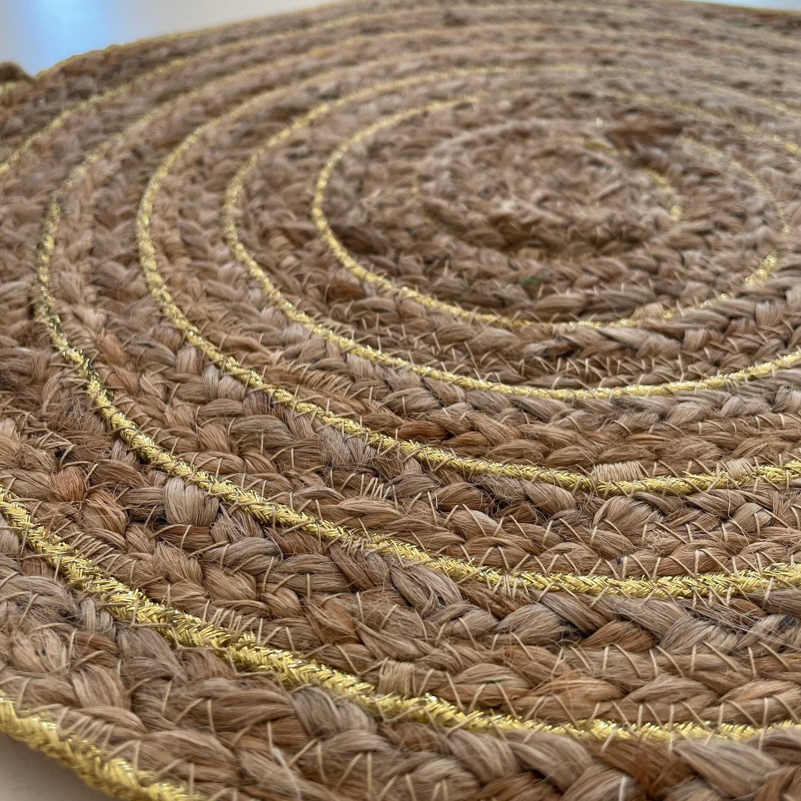 Set of 2 Jute Table Mats Round Jute Coasters Table Mat With Etsy UK