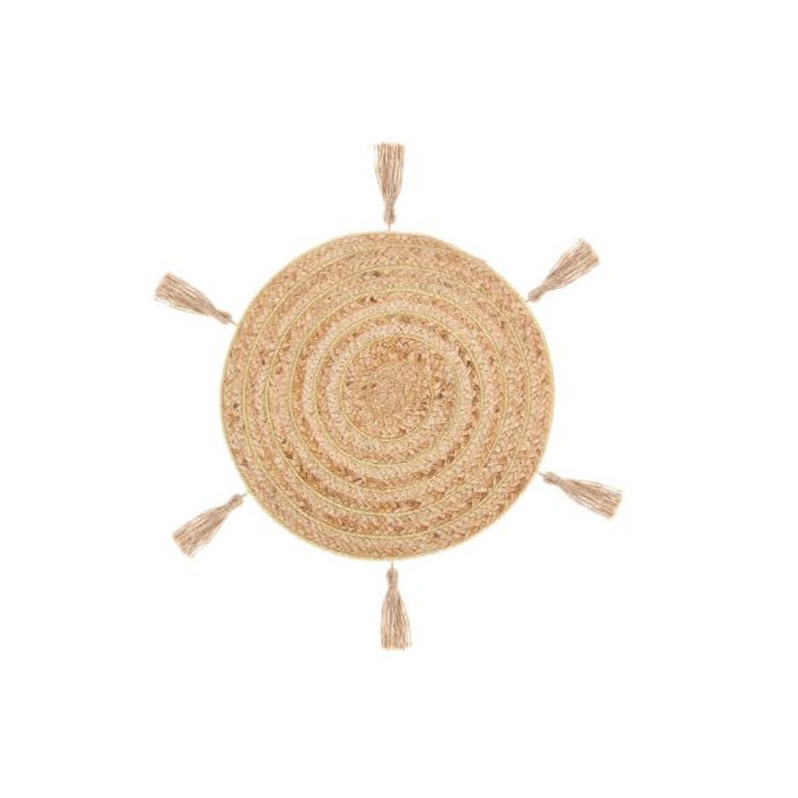 Set of 2 Jute Table Mats Round Jute Coasters Table Mat With Etsy UK