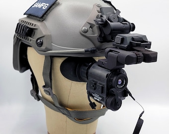 Nightwatch 3 Monocular FLIR Breach PTQ136 Thermal Modular and Adaptable Bridge Helmet Mount System with Folding Arms - Night Vision NVG NODS