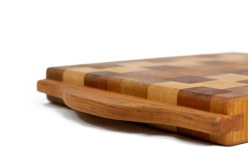 End Grain Cutting Board With Handles Etsy