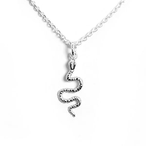 Dainty Snake Necklace Silver 925, Serpent Necklace, Cute Snake Pendant, Snake Jewelry, Gothic Jewelry Gift for Her