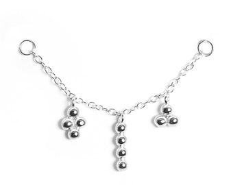 Boho Earring Chain Silver 925, Dangle Earrings, Dangle Earring Chain, Dainty Ear Jacket Chain, Piercing Chain, Boho Jewelry gift for her