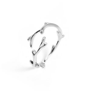 Twig Ring Silver 925, Branch Ring, Twig Ring Band, Tree Ring, Adjustable Nature Ring, Botanical Ring, Plant Lover Gift for Her