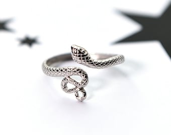 Snake Ring Silver 925 | Silver Snake Ring Women | Serpent Ring | Snake Jewelry | Occult Ring | Adjustable Ring | Antique Snake Ring