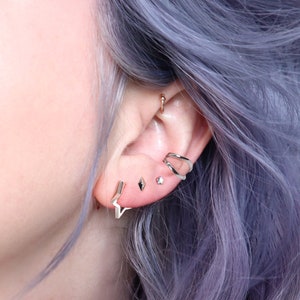Ear Cuff Silber 925, Minimalistische Clip Ohrringe, Ohrklemme, Conch Ohrring ohne Piercing, Ohrmanschette