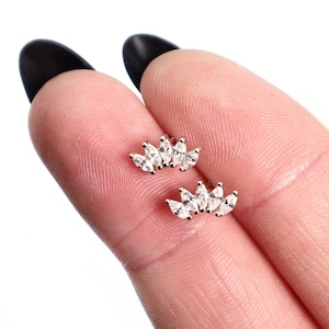 Zirkonia Ohrringe Silber, Kleine Ohrstecker Silber 925, Ohrkletterer Ohrringe Zirkonia, Piercing Schmuck Geschenk für Frauen
