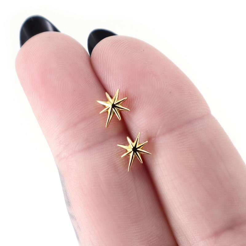 Lonely Star Stud Gold Plated Earrings main image 1