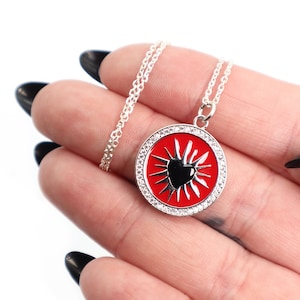 Unique Enamel Sacred Heart Necklace Silver 925 |  Sacred Heart Pendant | Heart Necklace Zirconia | Statement Necklace | Gift for her