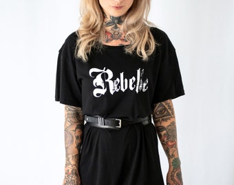 T Shirt Dress Black Rebel | Summer Dress | Black Tunic | Shirt Dress | Casual TShirt Dress | Cotton T Shirt Dress | Mini Dress, Gothic dress