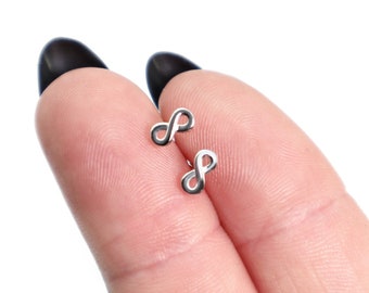 Infinity Earrings Silver 925, Tiny Infinity Sign Studs, Dainty Stud Earrings, LGBTQ Earrings Queer, Minimal Jewelry, Gifts for her