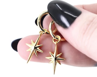 Orecchini Huggie In Argento Sterling 925 Placcati Oro 14K Con Zirconi Cubici / Cerchio In Oro / Cerchio Piccolo / Huggy In Oro / Cerchio Minuscolo / Orecchini A Polsino - Italia - Foto 3