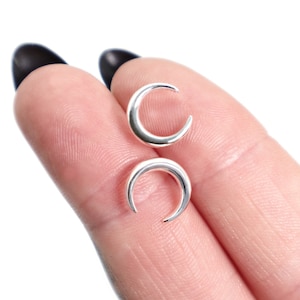 Moon Earrings Silver 925, Statement Moon Stud Earrings, Magic Earrings Studs, Crescent Moon Studs, Celestial Earrings, Jewelry Gift for her