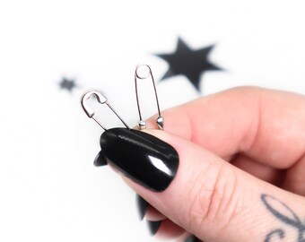 Safety Pin Earrings 925 Silver | Punk Earrings | Unique Earrings | Pin Earrings | Safety Pin Jewelry | Sterling Silver Safety Pin