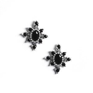 Sprankelende ster oorknopjes 925 zilver, zwarte zirkoon oorknopjes, unieke zilveren oorbellen, gotische oorbellen, zirkonia's, cadeau voor haar