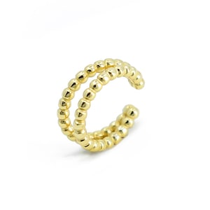 Doppelter Boho Ear Cuff Gold, Boho Clip Ohrring 14K vergoldetes 925 Silber, Ohrklemme Gold, Conch Ohrring ohne Piercing, Ohrmanschette
