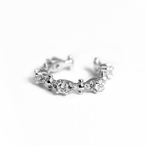 Zirkonia Ear Cuff Silber 925, Boho Clip Ohrringe, Ohrklemme Zircon, Conch Ohrring ohne Piercing, Boho Ohrmanschette, Braut Ohrringe