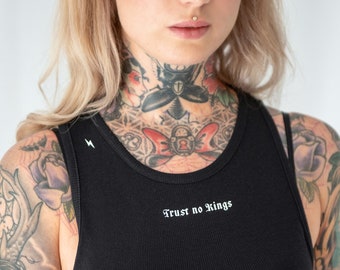 Crop Top Black | Goth Top | Tank Top for Women | Gothic Crop Top | Fancy Tank Tops | Gothic Clothing | Sexy Crop Top